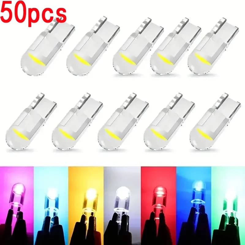 T10 W5W LED Canbus Glass COB 6000K Bright White Auto Interior Reading Light Bulb for 12-24V Motor Vehicles 168 194 192 DC Amagi
