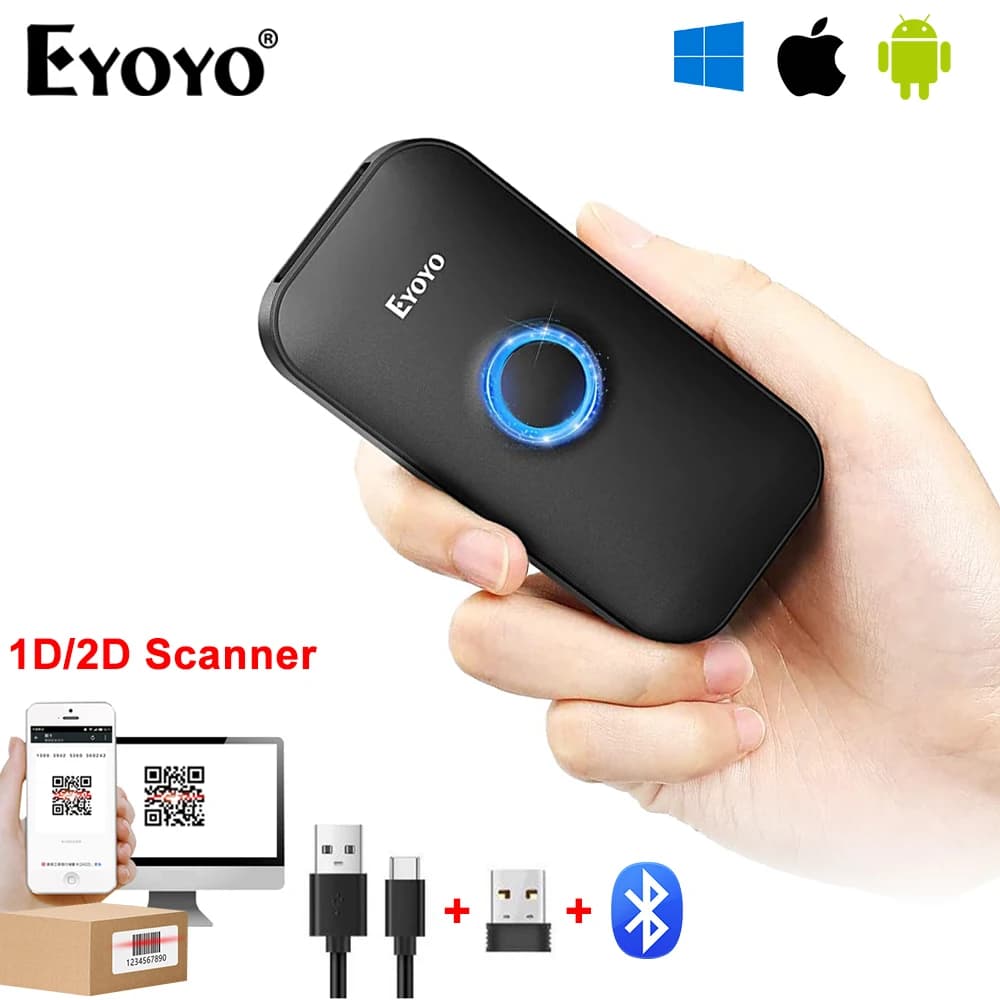 Eyoyo EY-009P Mini Handheld Wireless 1D 2D QR Code Reader Screen Scanning PDF417 Portable Bluetooth Barcode Scanner For Phone&PC