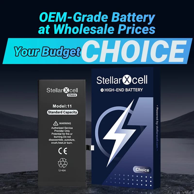 StellarXcell Battery for iPhone OEM TI  Chip Battery 6 SE 2 3 7 8 XS XR MAX 11 12 13 14  PRO MAX PLUS MINI Replacement