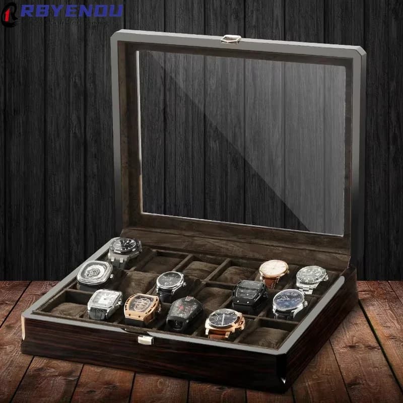 3/6/8/18 Slots Position Watch Case Storage Box Packing Cases High-grade Baking Paint Grain Jewelry Display Box Customizable Logo