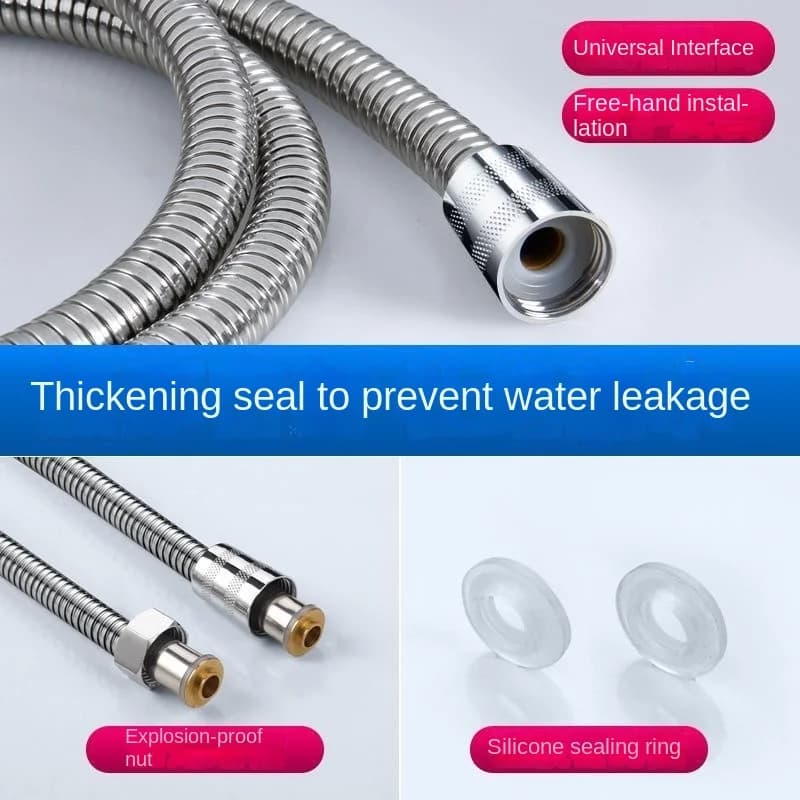 Shower hose Stainless steel encrypted explosion-proof shower nozzle pipe electroplated hose resistant to high temperature