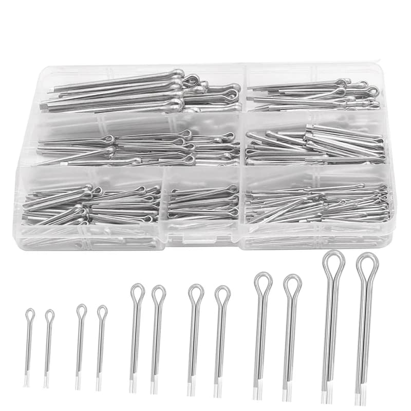 345Pcs 304 Stainless Steel Cotter Pin Assortment Kit M1.6/M2.5/M3.2/M4 6 Sizes For Car,Lawn Mowers Replacement Spare Parts