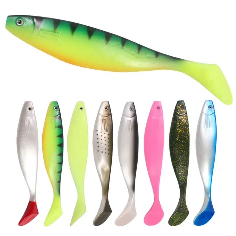 Cerill 1 PC 23.5 cm Silicone Fishing Lure Paddle Tail Pike Big Shad Bait Bass Saltwater Jig Wobbler Swimbait Artificial Tackle