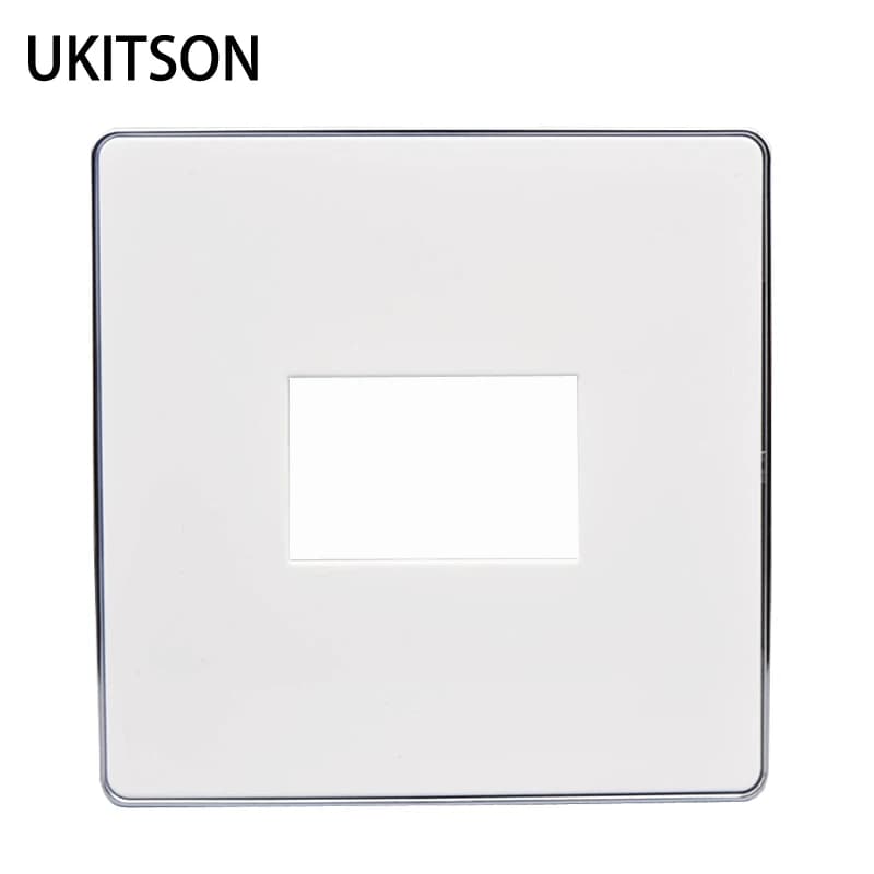 One Gang White Color Faceplate Glossy Smooth Side Blank Wall Panel Frame Suit For 1 Module Socket Cover Outlet