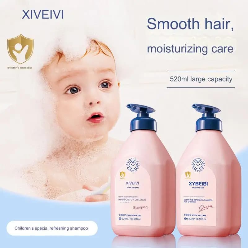 520ml 2-in-1 Children's Refreshing Shampoo and Body Wash Foam Rich Moisturizing for Children Aged 3-12