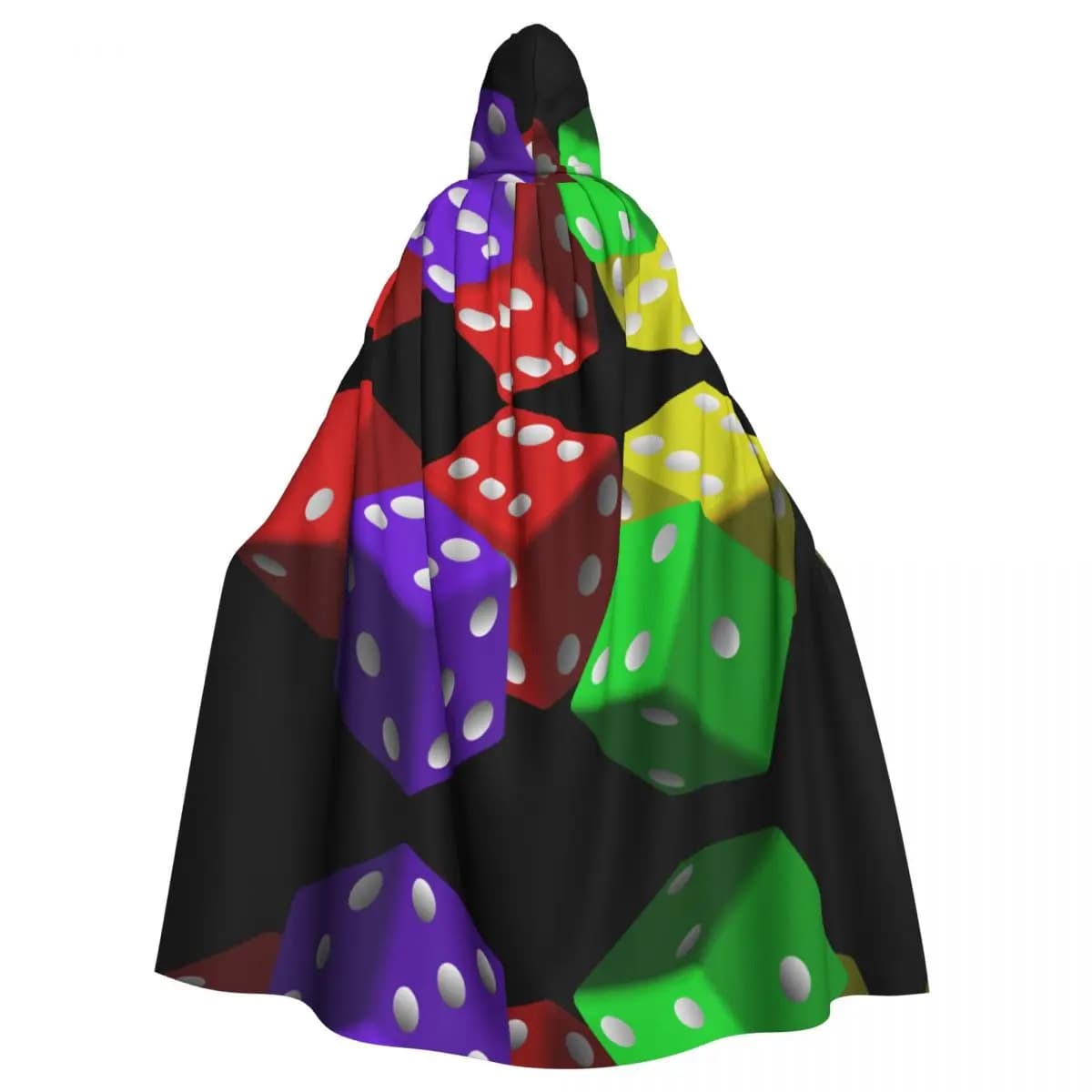 Five Colored Dice Unisex Adult Cloak with Hood Long Witch Costume Cosplay