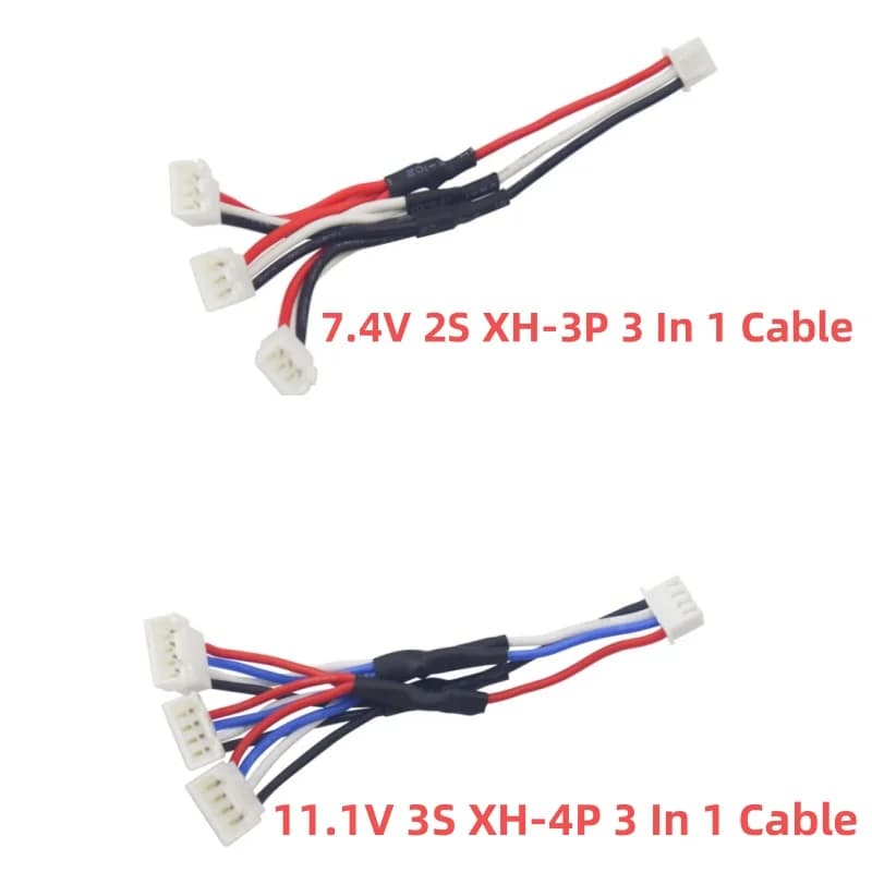 MJX B3 RC Drone Battery Charger 3-in-1 Parallel Charging Cable 7.4V 11.1V 2S 3S XT60 Adapter for A959 A969 Hubsan H501S Syma X8C