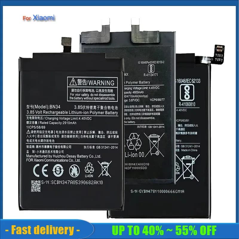 BN6 BN57 BM4J BM3L BM4E BM3M BM3E BN4A BN46 Battery For Xiaomi Mi 9T Pro 8 Lite 9 SE 11 POCO X3 NFC F1 Redmi Note 8 Pro 7 6 5