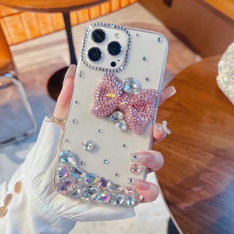 Luxury Rhinestone Butterfly Phone Case for iPhone 13 14 15 16 Pro Max