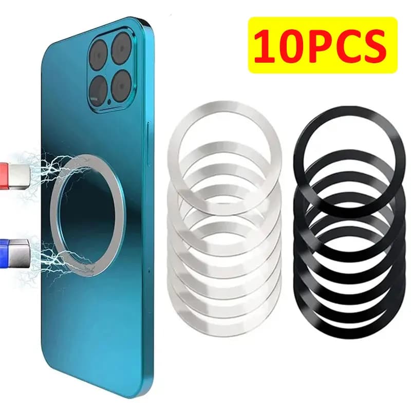 10PCS for Magsafe Magnetic Plate Ring Universal Stickers Support Wireless Charger Metal Plate Sheet for iPhone Samsung Xiaomi