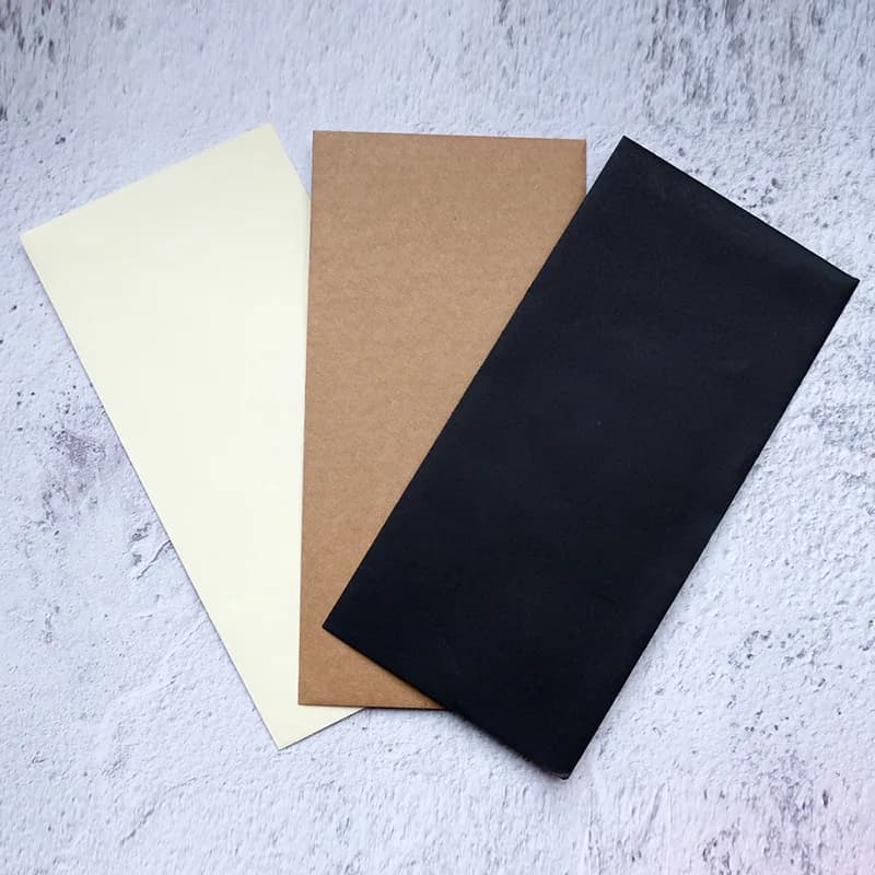 10Pcs Vintage Kraft Paper Envelopes Blank A4 triangle cowhide Handmade black Set Writing Christmas Invitations 22*11CM