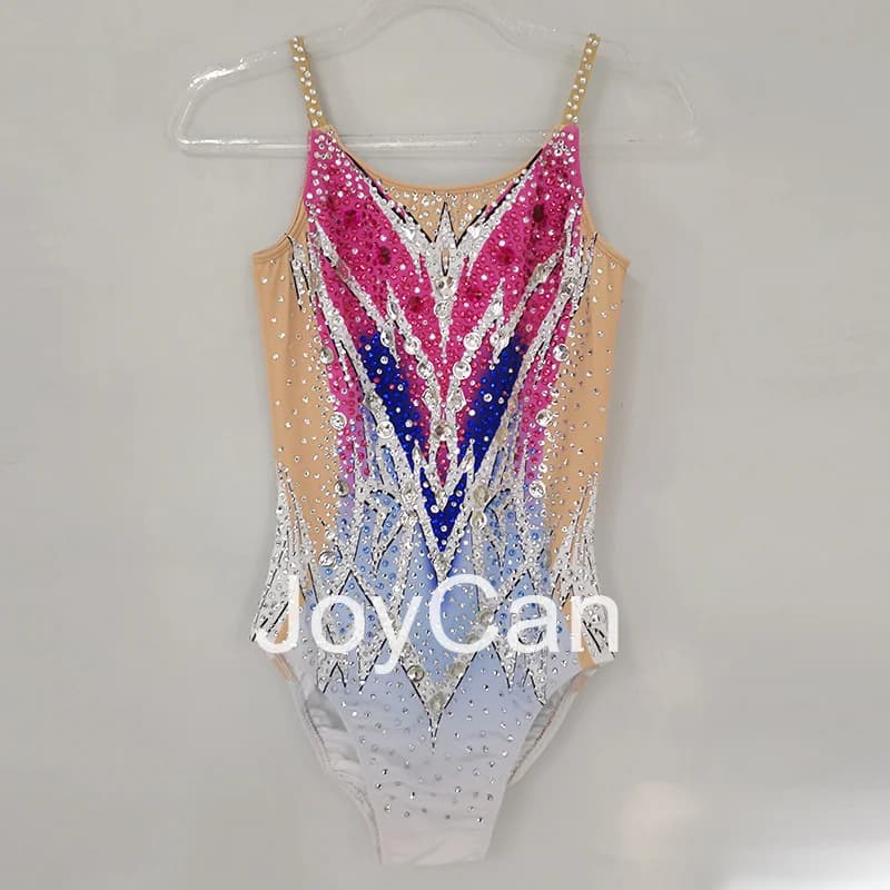 JoyCan Rhthmic Gymnastics Leotards Girls Women Pink Spandex Elegant Dance Wear for Competitiion