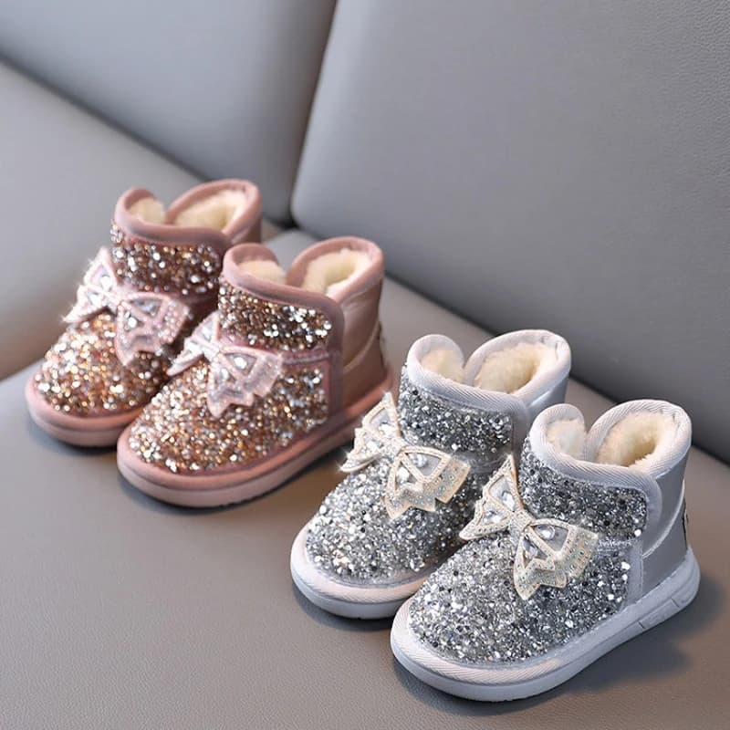 Fashion Snow Boots Bow Cute Girl Boot Versatile Comfort Child Shoes Stylish Trendy Child Winter Boots Sweet Princess Ankle Boot