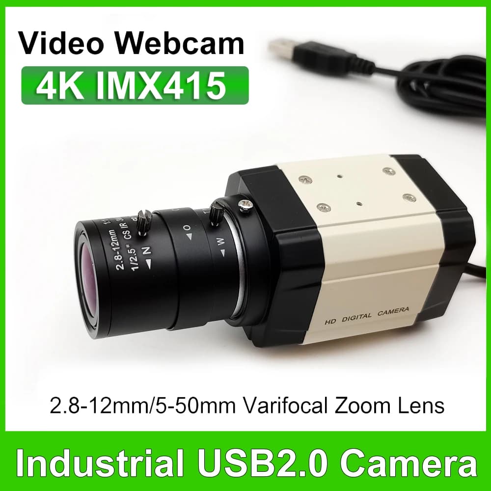 30fps 4K IMX415 USB Camera 2K F5253 Sensor Full HD Usb WebCam OTG UVC Plug and play With No Lens/2.8-12mm/5-50mm Varifocal Zoom