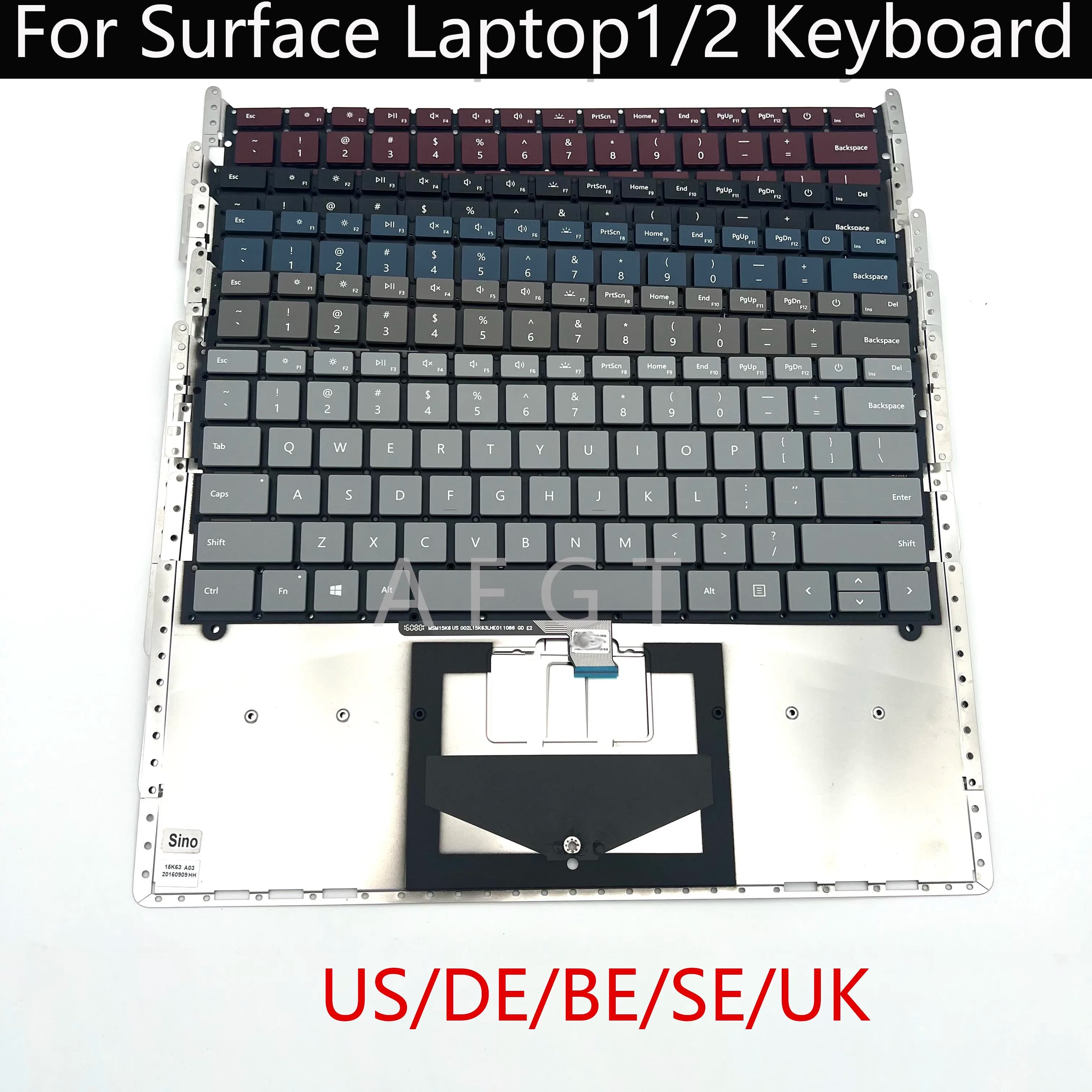 Original New Keyboard For Microsoft Surface laptop1/2 1769 1782 US UK DE SE BE 13.5In Keyboard Red Blue Black Grey Tested Well