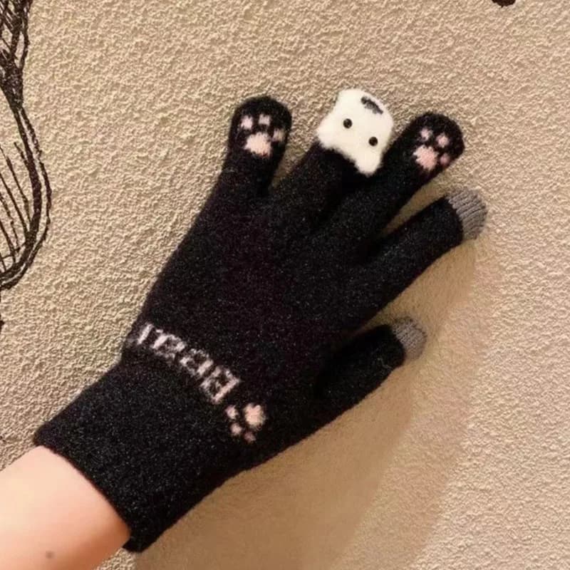 Autumn Winter Women's Gloves Cold Resistant Touch Screen Cotton Gloves Fashions Thickened Gloves Solid Color Cashmere Wholesales