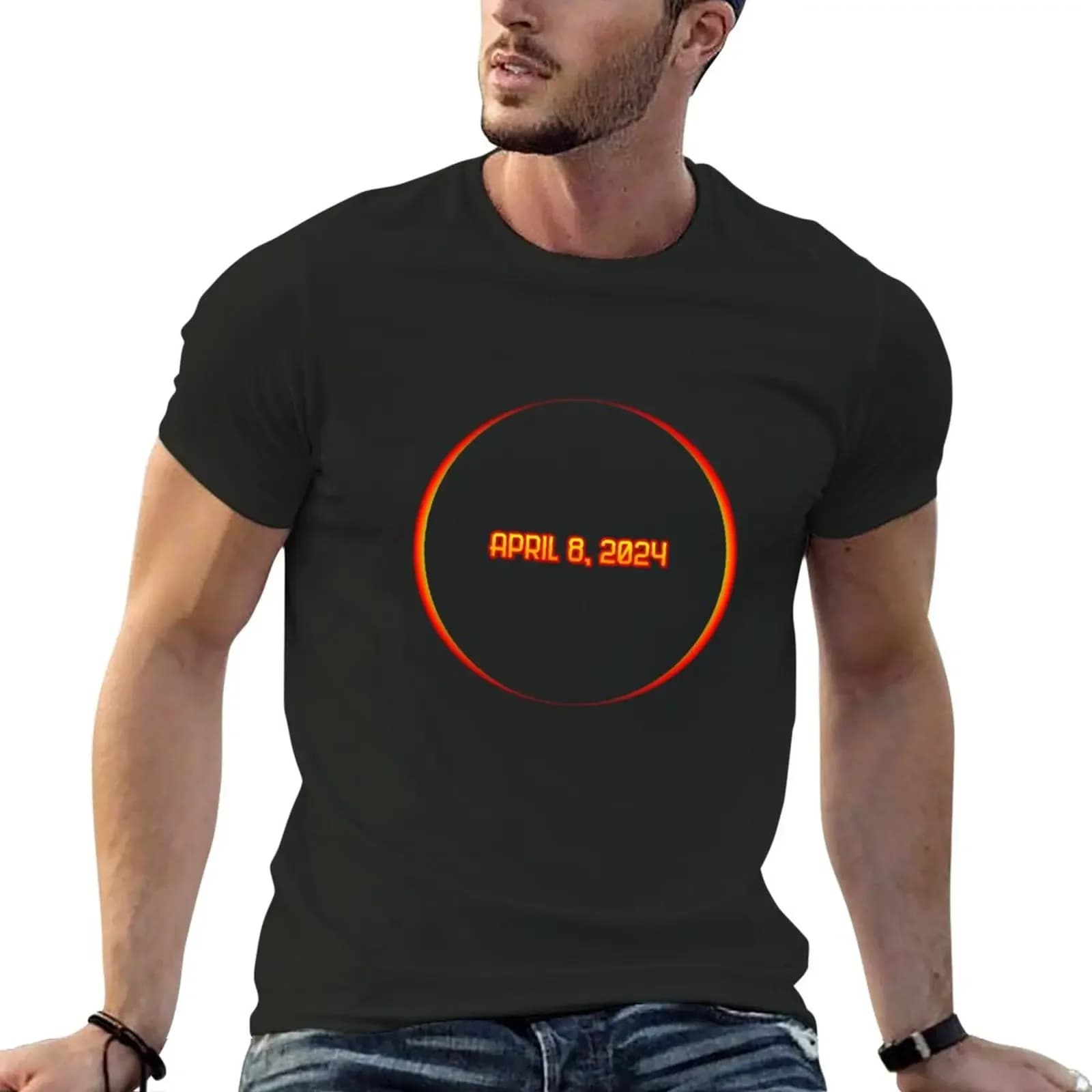 New Solar Eclipse April 8 2024 T-Shirt summer clothes t shirt man Men's t-shirts
