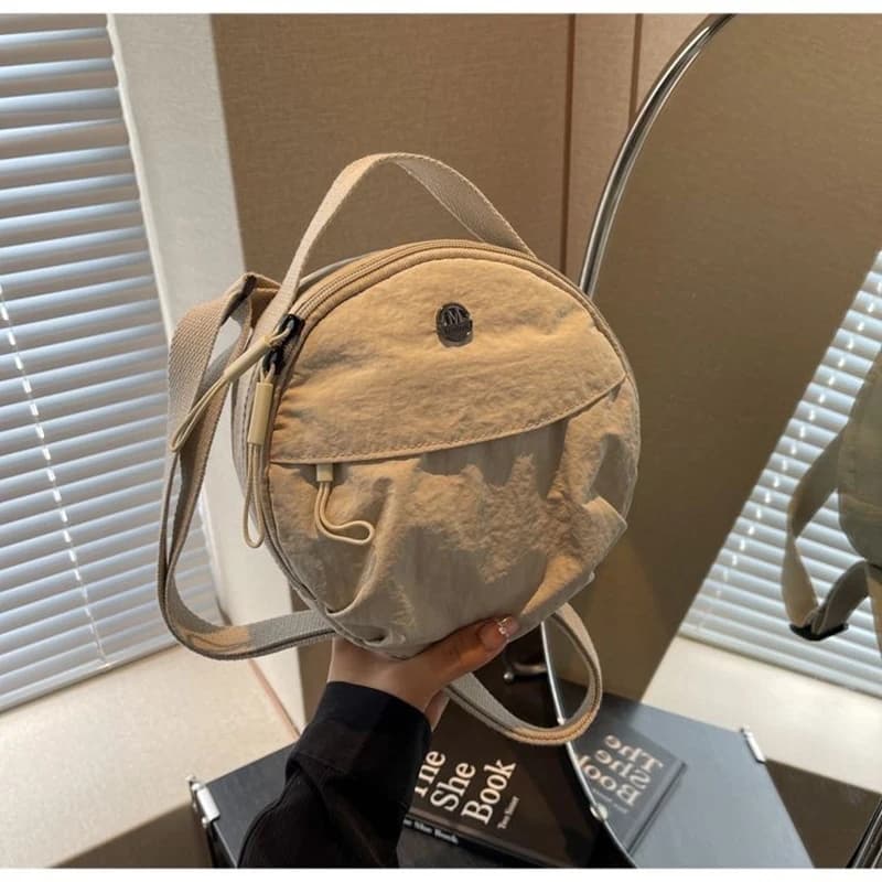 Cute Korean Style Nylon Shoulder Bag Mobile Phone Storage Purse Small Round Bag Handbags Wallet Bags Mini Crossbody Bag Girls