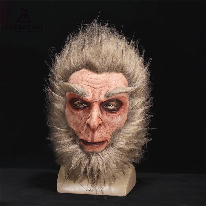 Black Myth: Wukong Destined One Sun Wukong Latex Mask Cosplay Prop Halloween Carnival