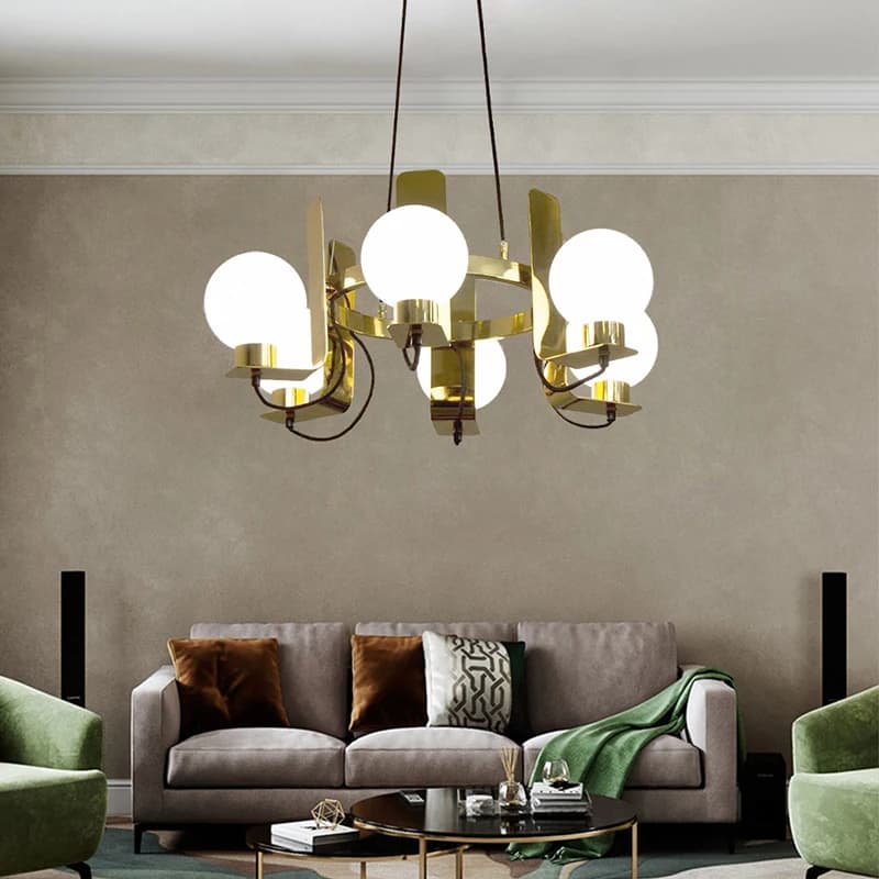 Nordic Glass Ceiling Chandeliers LED Hanging Lamp for Living Room Decor Luxury Golden Silver Lighting Fixture Modern Home Lustre