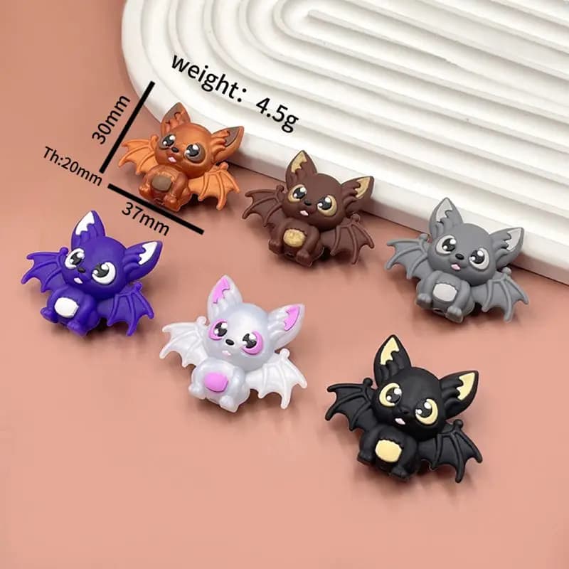 5/10/Pcs New Focal Silicone Beads Cat Stereo Bat Animals Shape For Jewelry Making DIY Pen KeyChain Bracelet Necklace Accessories
