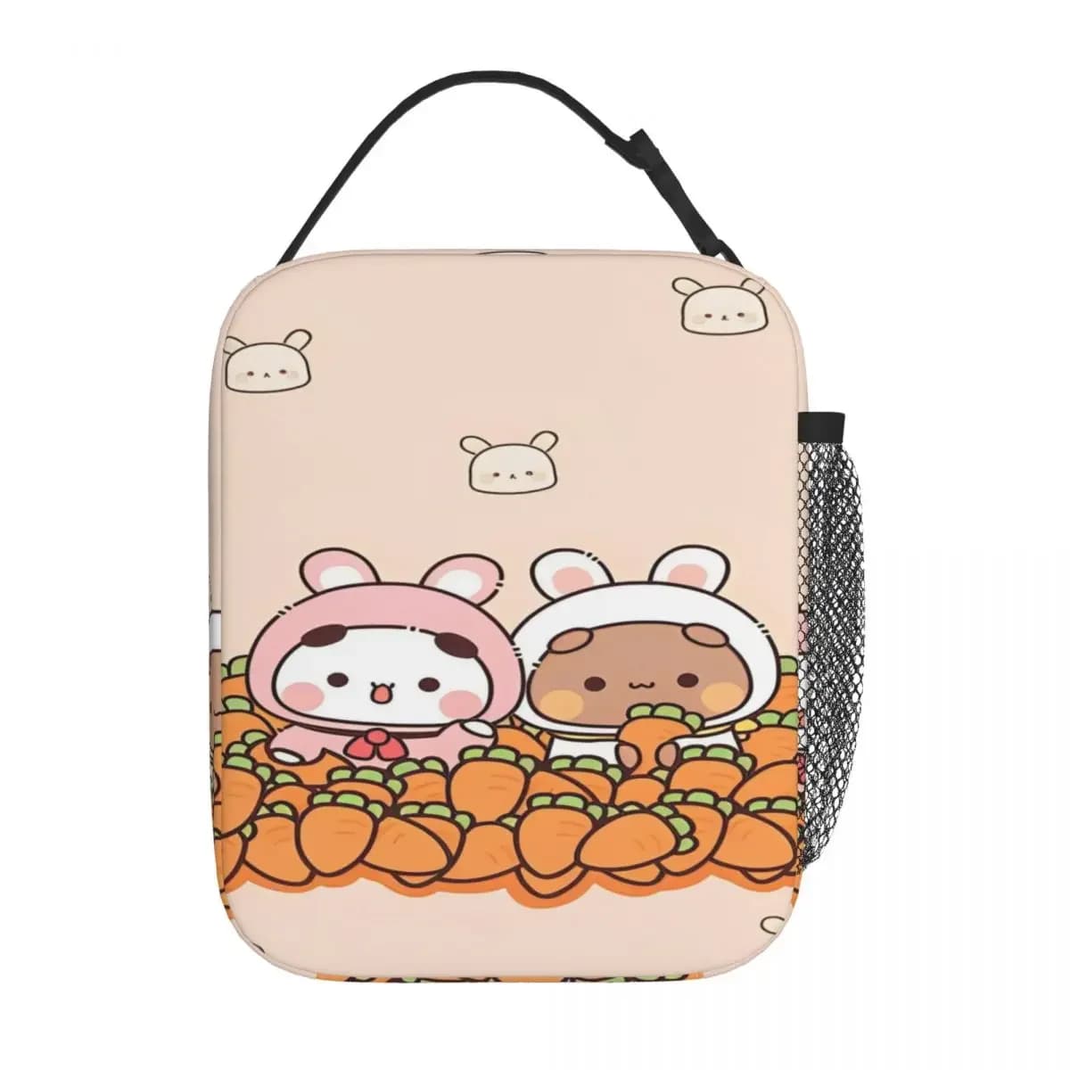 Cute Bubu And Dudu Bear Insulated Lunch Bags Food Container Bags Portable Cooler Thermal Lunch Boxes For Travel