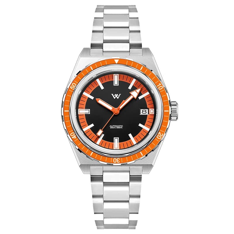 WM Watch Welly Merck Automatic Mechanical Watches NH35 Anti-reflective 200 Water Resistant Glass Bezel Sapphire Watch WM194