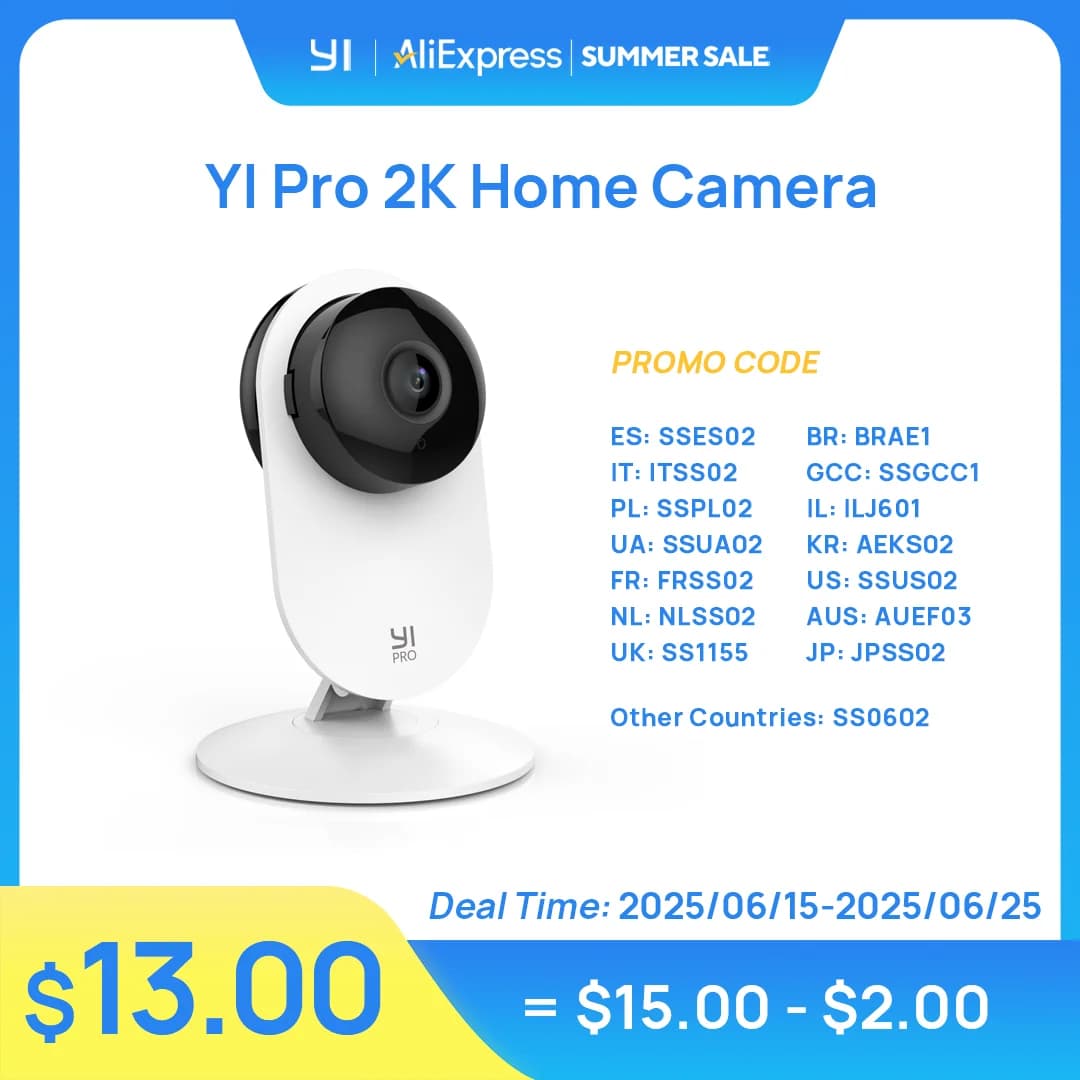 YI Pro 2K 3MP Wifi Home Camera Smart Video with Motion Detection Security Protection Surveillance System Pet IP Cam