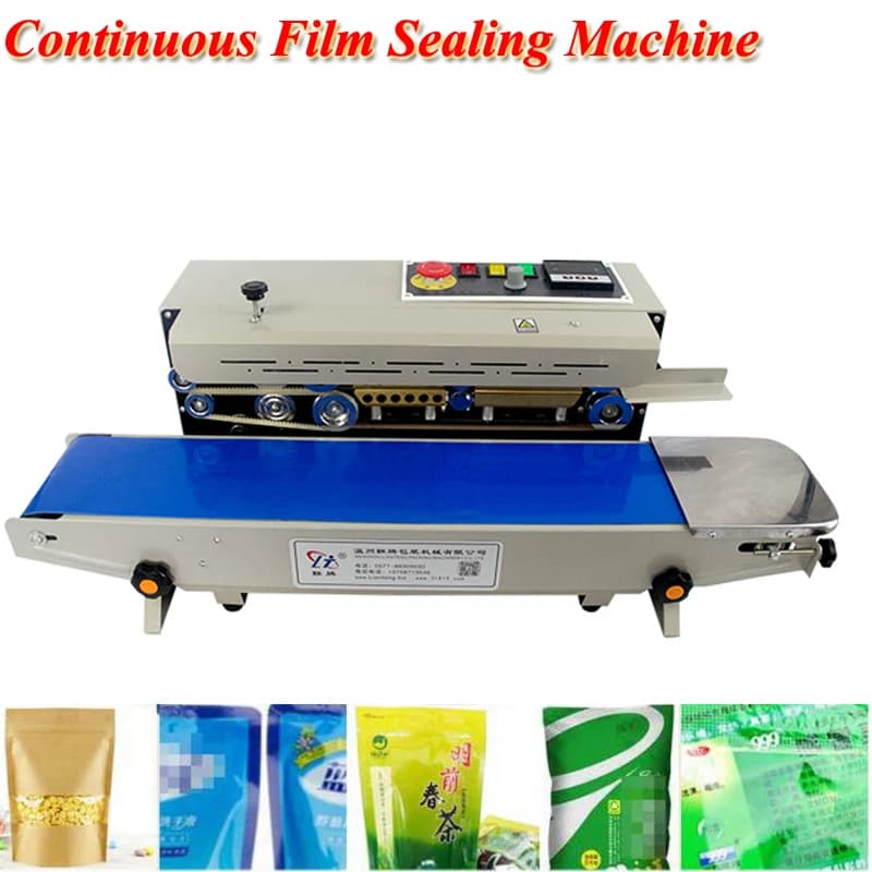 Continuous Auto Film Sealing Machine Horizontal PVC Membrane Bag Film Sealer Temperature Control with 2 Mark Wheels FR-770