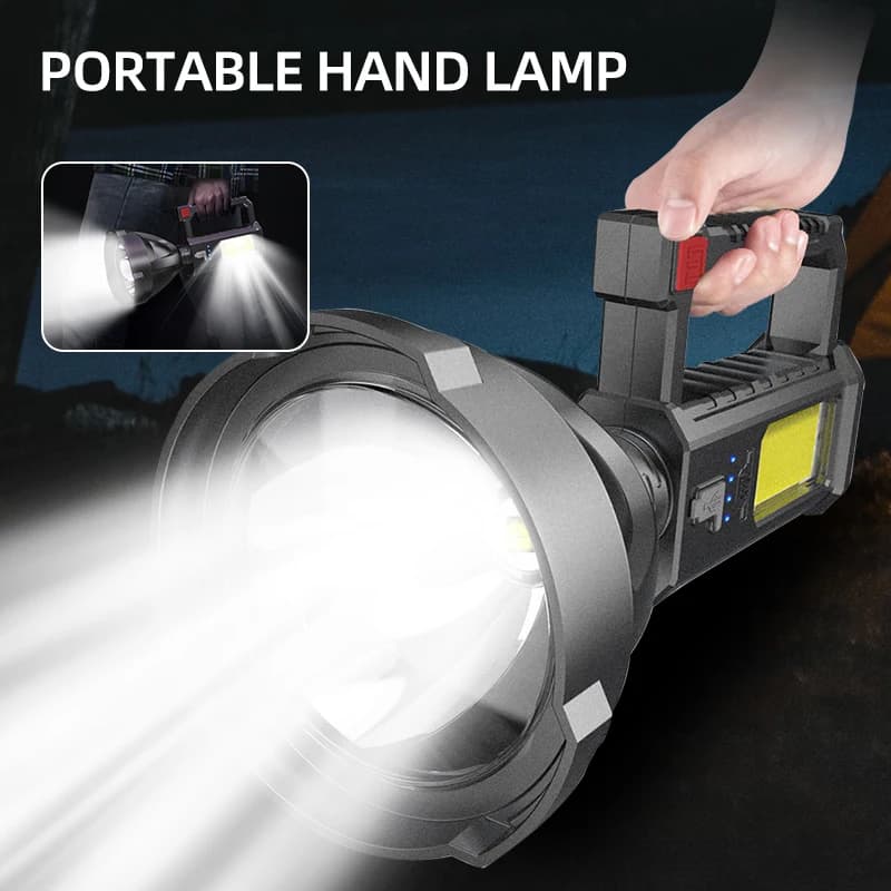 High Power LED Flashlight Waterproof Fishing Lantern Torch USB Rechargeable Powerful Spotlight Searchlight Camping Lamp