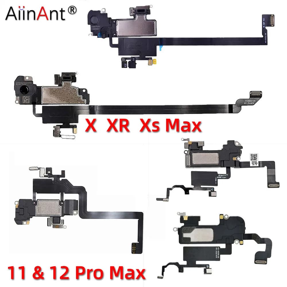 AiinAnt 100% OEM For iPhone X Xs 11 12 Pro Max XR Mini Proximity Sensor Sound Ear Earpiece Speaker Flex Cable Phone Parts
