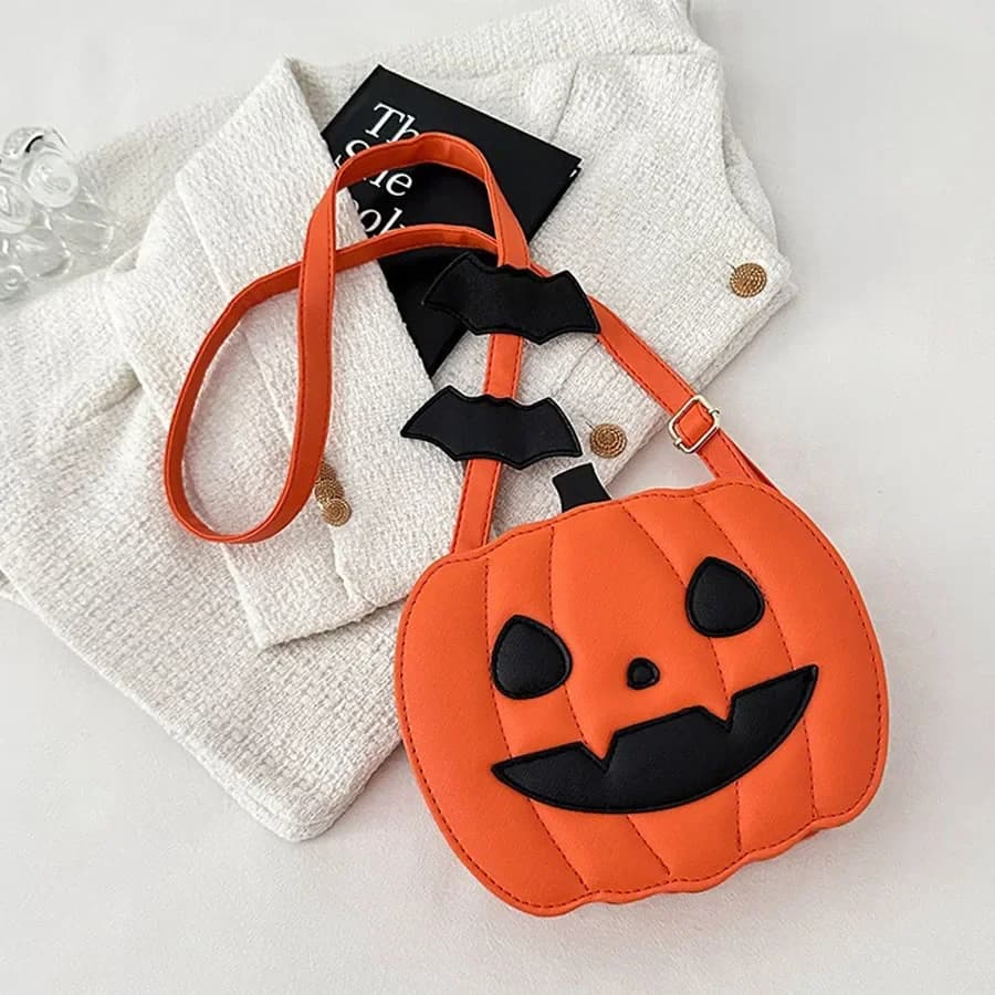 2024 New Halloween Pumpkin Bag Leather Crossbody Bags for Women, PU Leather Demon Messenger Bag