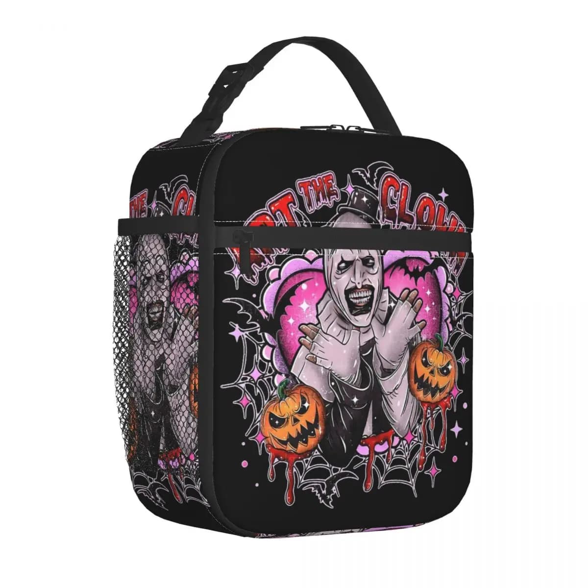 Terrifier Halloween Art The Clown Pumpkin Thermal Insulated Lunch Bags for Work Portable Food Bag Thermal Cooler Lunch Boxes