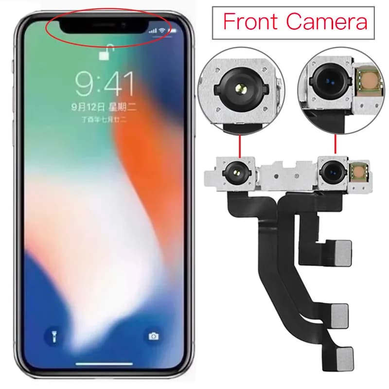 Front Camera  For iPhone X XR Xs Max Face Camera With Proximity Sensor Flex No Face ID Phone Parts Replacement