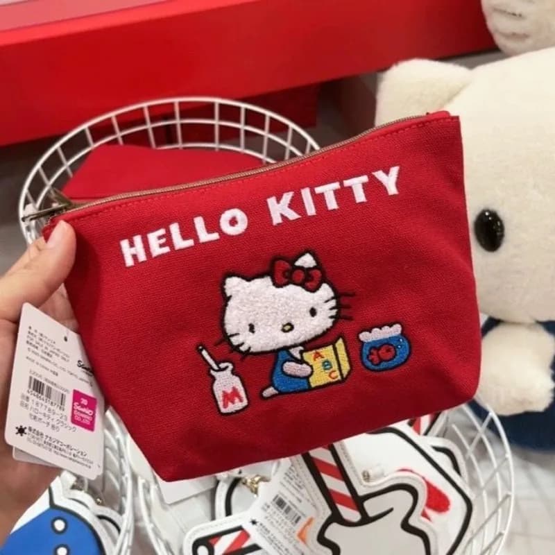 Kawaii Fashion Red Women Large Capacity Makeup Bag Cute Girls Travel Storage Bag Zero Wallet Gifts