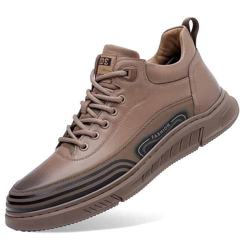 Fashion High-top Casual Sneakers for Men New Soft-soled Designer Men's Platform Shoes Fashion Cow Leather Sports Zapatos Hombre