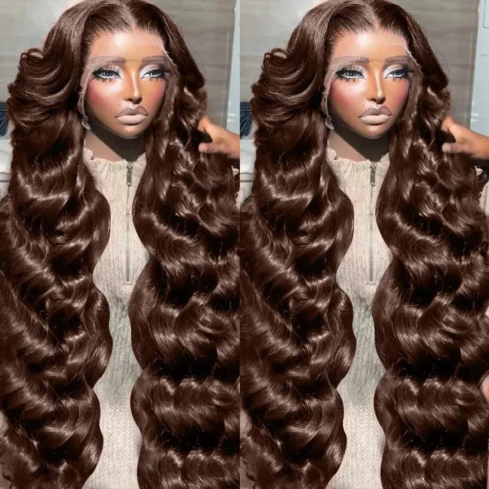 Body Wave Chocolate Brown Lace Front Wigs Human Hair For Women 13x4 13x6 HD Lace Frontal Wig 4x4 5x5 Closure Human Hair Wig