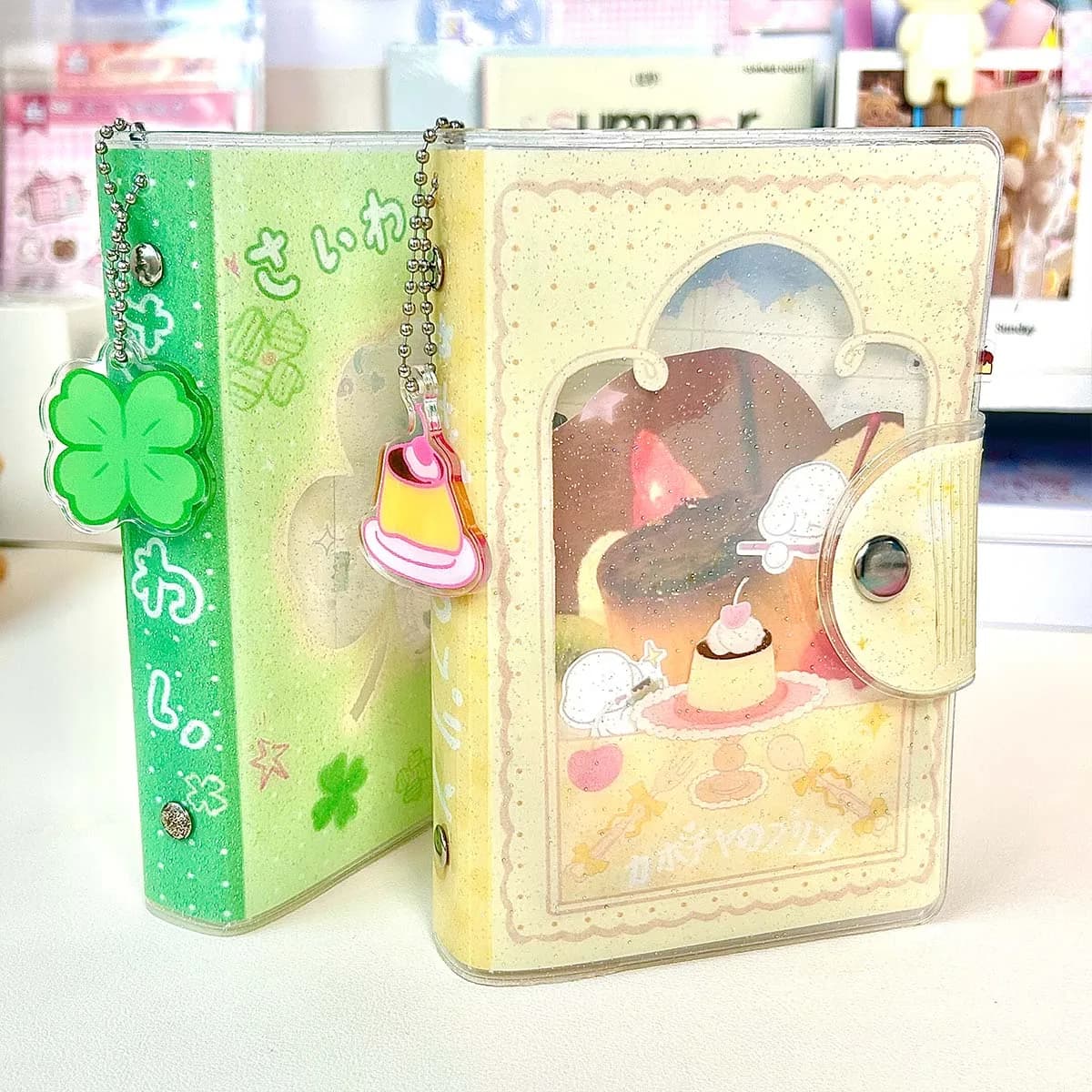 WAKAWAKA A7 Binder Loose-Leaf Notebook PVC Removable Sticker Storage Book Pudding Pocket Notebook Portable