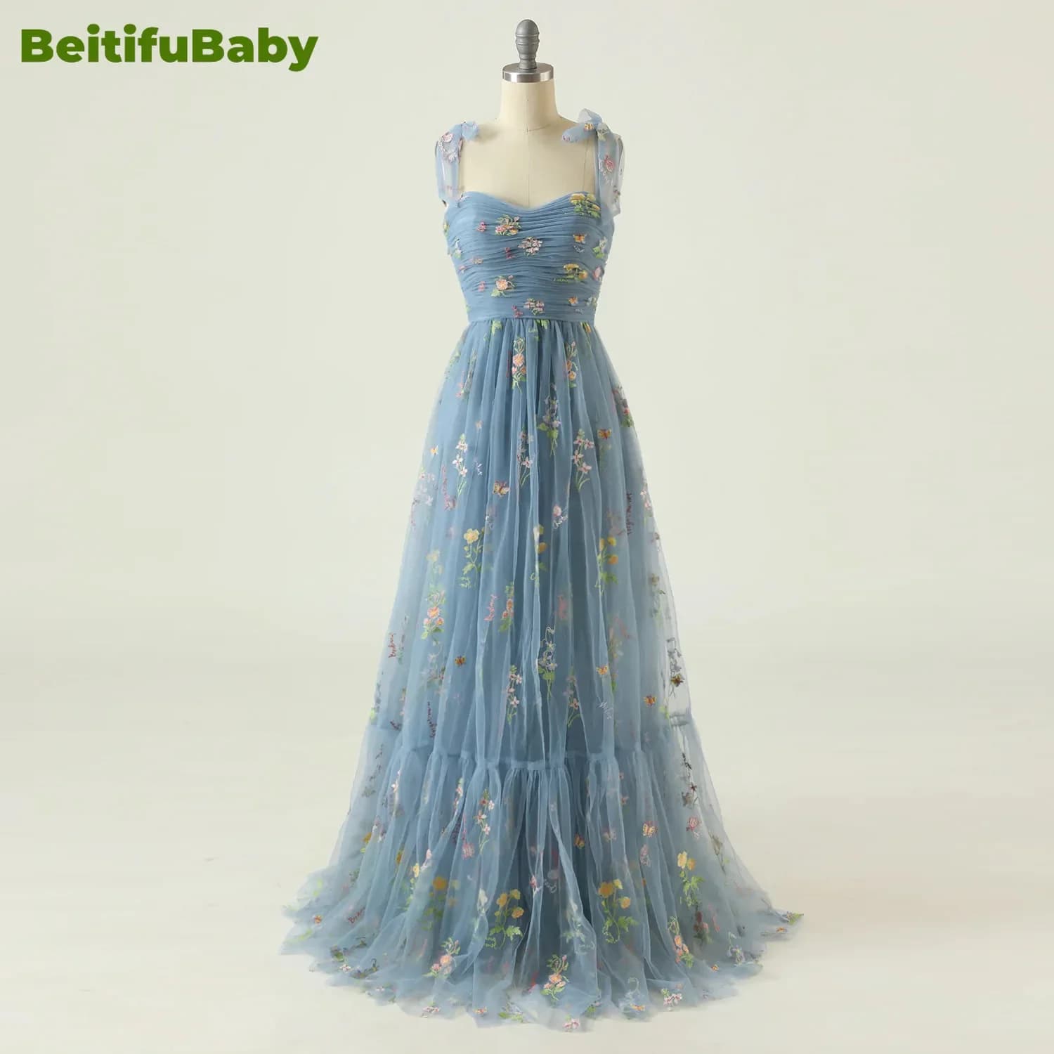 BeitifuBaby Women's Evening Party Dress 2024 Strap Sleeveless Lace Embroidery Dubai Banquet Gown Prom Dresses for Women Vestidos