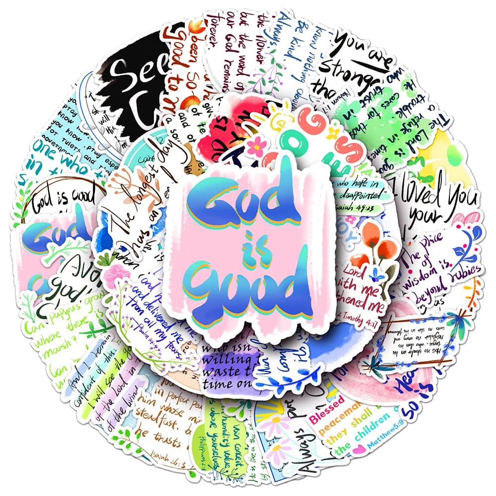 10/30/50pcs Colorful The Holy Bible Cartoon Stickers Retro Jesus Christians Religion Decal Phone Diary Bike Graffiti Decoration