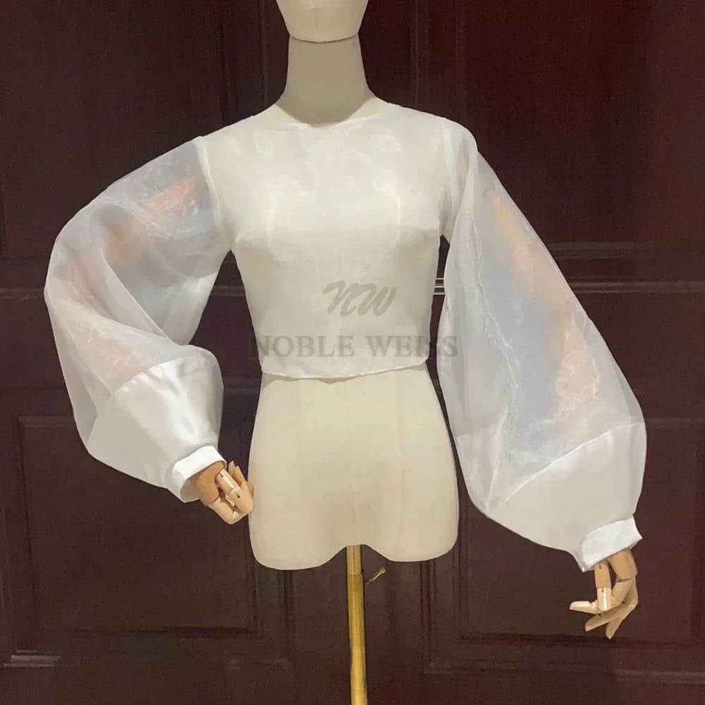 Long Sleeve Wedding Bolero Organza Bridal Jackets Summer Top Wrap Bride Jacket Customized