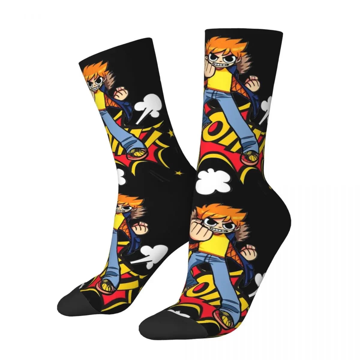 Winter Warm Retro Men's Women's Scott Pilgrim BOOM Socks Sweat Absorbing Middle Tube Socks
