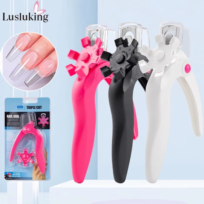 U Shaped Nail Clipper Acrylic Fake Nail Scissors Nail Tip Edge Cutter Trimmer Manicure with Sizer Precise Cutting Nail Tools