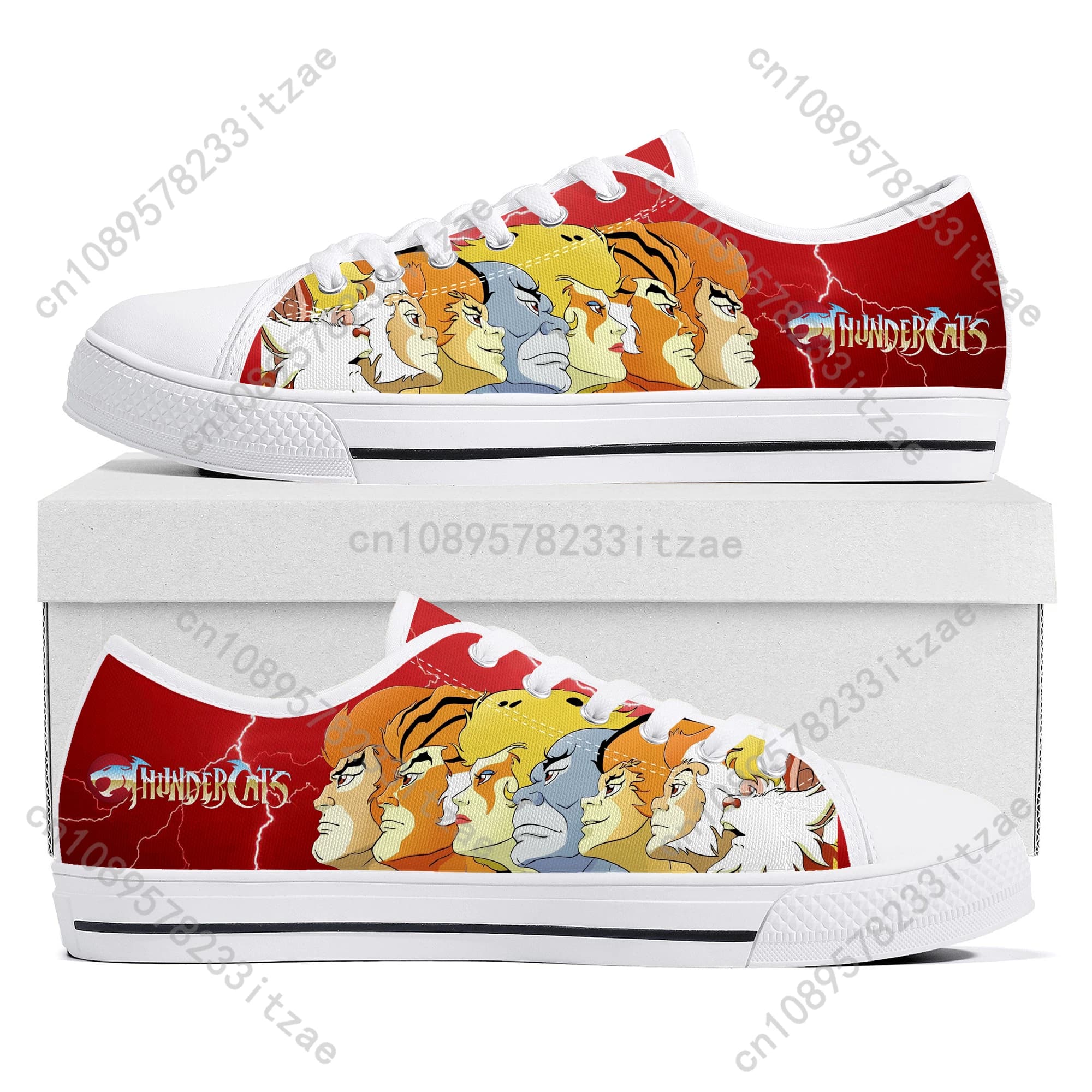 Thundercats Cartoon Manga Low Top Sneakers Mens Womens Teenager High Quality Canvas Sneaker Couple Shoes Custom Black Shoe