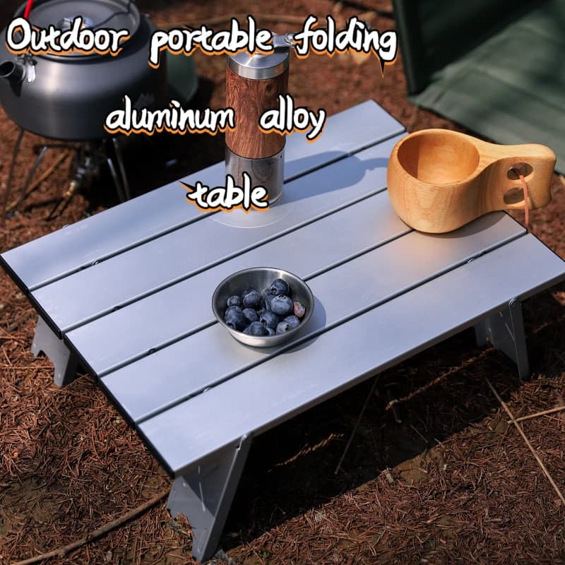 Outdoor Portable Aluminum Alloy Table, Ultra Light Folding Leisure Table, Tent Camping Table, Barbecue Table, Wild Dining Table