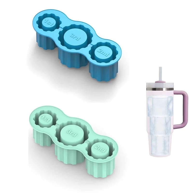 Ice Mold For Stanley Cups,Silicone Ice Maker With Lid For Making 3 Hollow Cylinder Ice Molds,Reusable