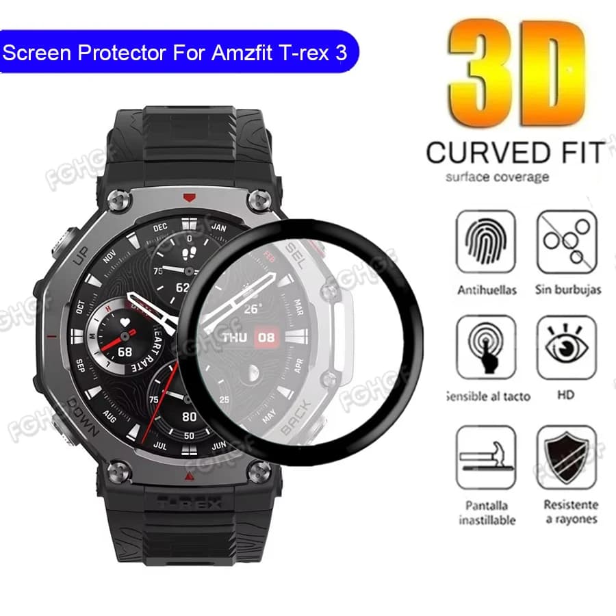 Protective Film For Amazfit T-Rex 3 Screen Protector Full Cover Protection Guard For Huami Amazfit T-Rex 3 Accessories Not Glass