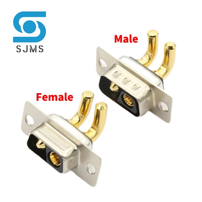 1PCS DB2 2V2 30A Male Female High Current Connector right angle D-SUB Adapter PCB Solder Type 2 Pin Plug Jack High Power