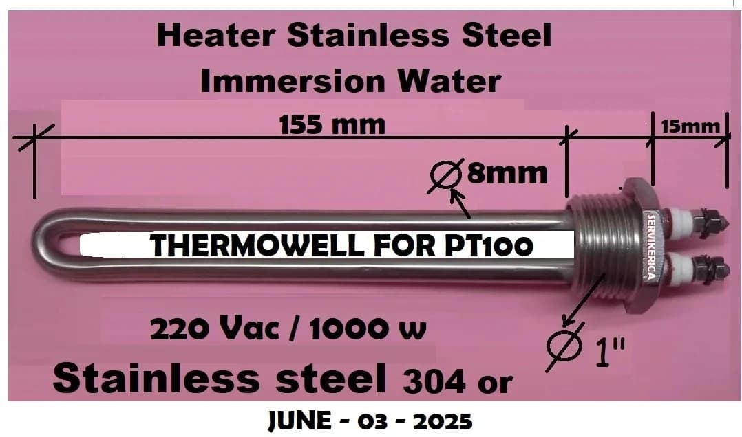 DERNORD 10pcs Heater with Probe Tube and 10pcs PT100 Temperature Sensor Payment for Custom-made Heating Elements