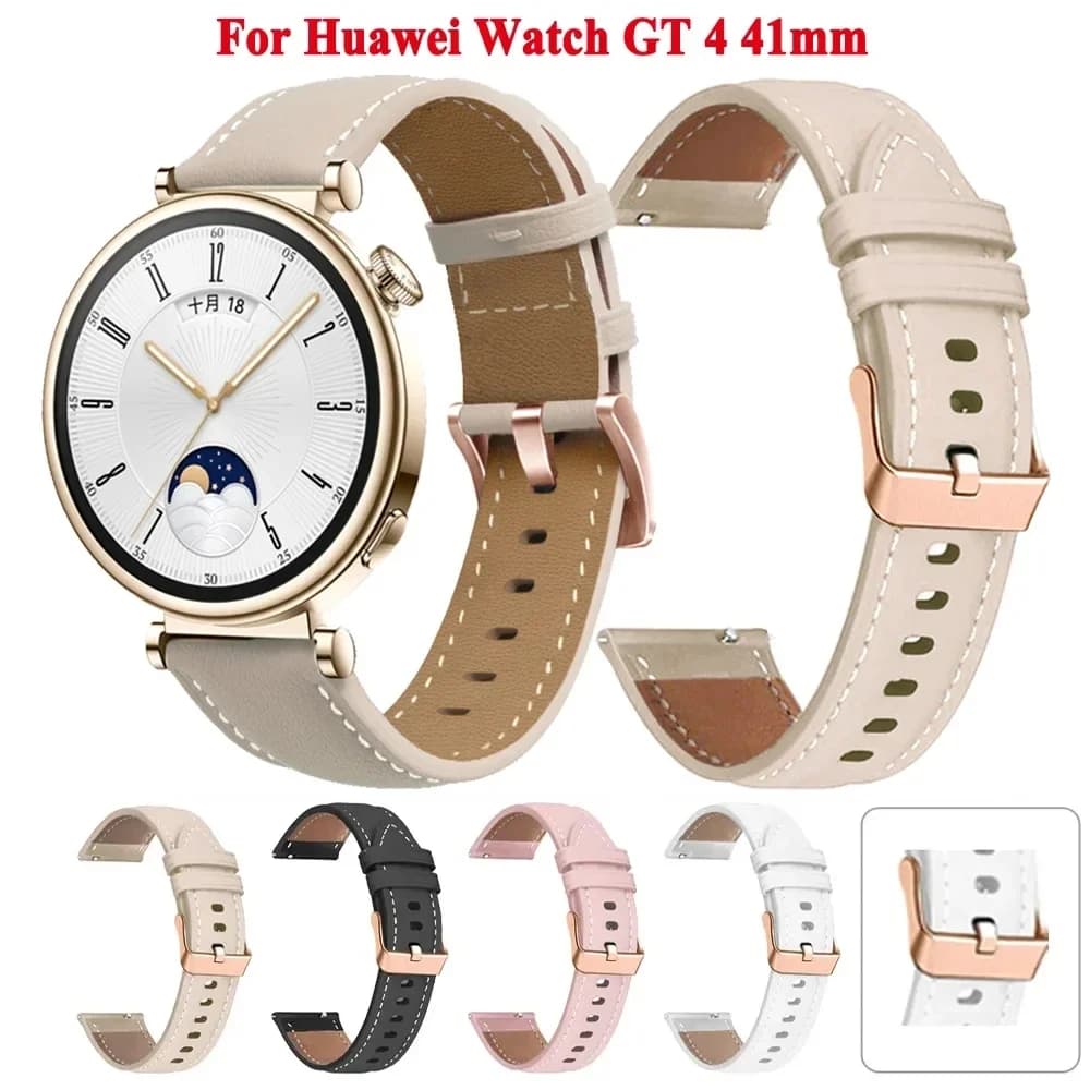 18mm Watch Strap Bracelet For Huawei Watch GT 4 GT 5 41mm GT 5 Pro 42mm Leather /Silicone Band Replacement Wristband Accessories